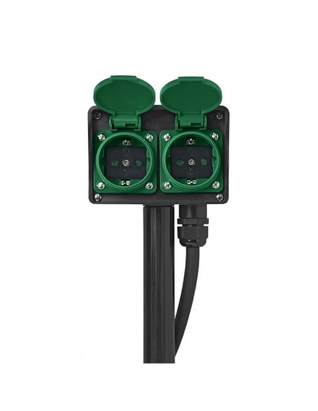 Schuko 4-way garden plug with spike 2m 3x1.5mm²