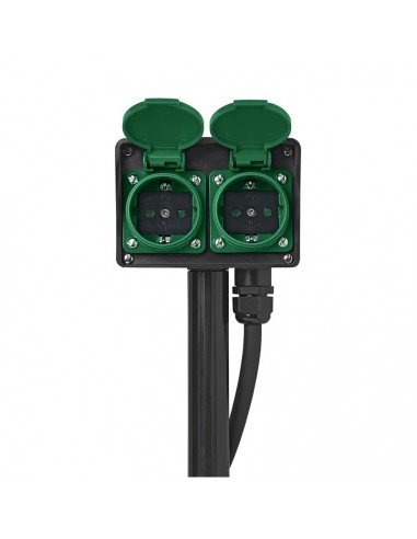 Enchufe de jardín Schuko 4 vías con piqueta 2m 3x2,5mm²