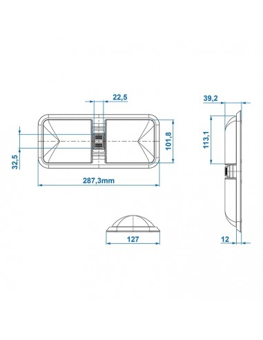 White ceiling light 48-leds 12V 640lm 38x208x127mm ProPlus