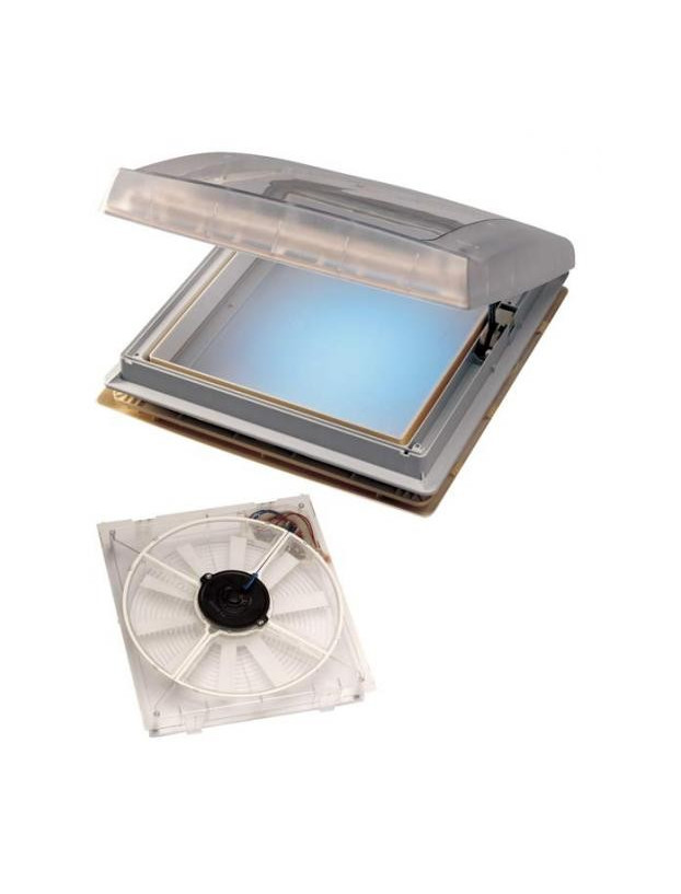 Lucernario trasparente con estrattore e aria condizionata Thule Omnistor