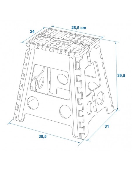 Klapphocker mit rutschfester Ablage