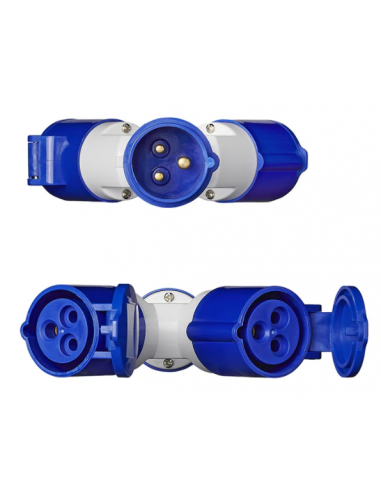 Double adapter for Cetac plug 16 A