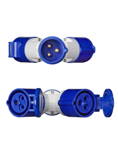 Adaptador duplo para ficha Cetac 16 A Adaptador duplo para ficha Cetac 16 A