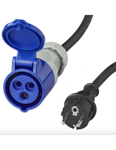 Adaptateur Schuko mâle vers cetac femelle avec câble de 35 cm