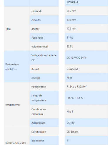 Frigorífico de compresor 50 litros