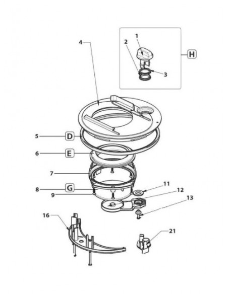 Meccanismo di deposito WC completo Thetford C250/260