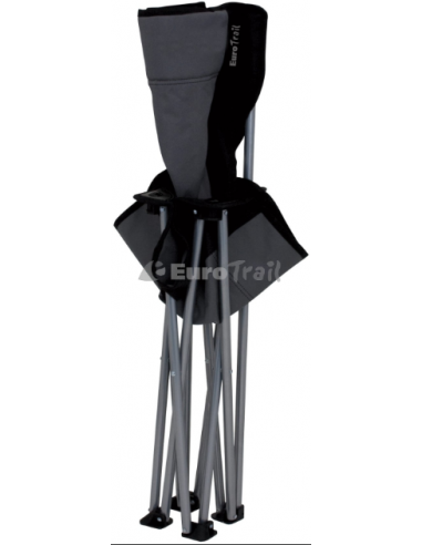 Silla para camping plegable Lausanne con portavasos gris y negra