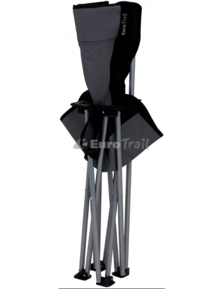 Silla para camping plegable Lausanne con portavasos gris y negra