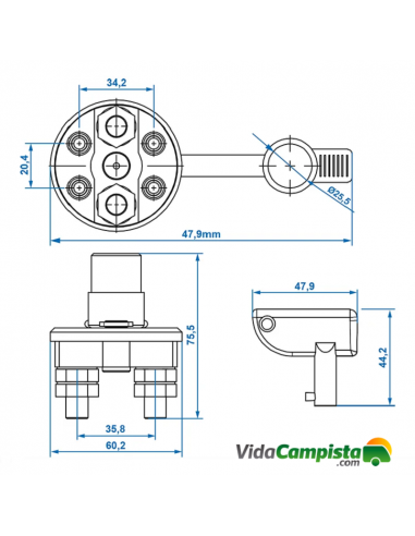 Disconnessore batteria con chiave rimovibile