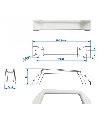 Maniglia di manovra bianca x2 pz