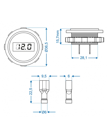 Voltmetro digitale da 6 a 30A