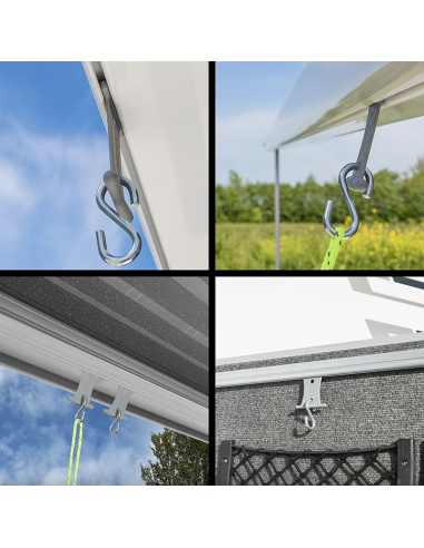 Percha con ganci per tende guida 5/6mm e 7/8mm