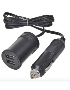 Conector mechero de 1m con cargador USB de dos vías 12V/24V