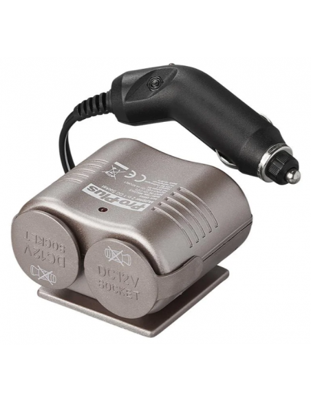 Enchufe de 2 tomas a 12V con placa de montaje