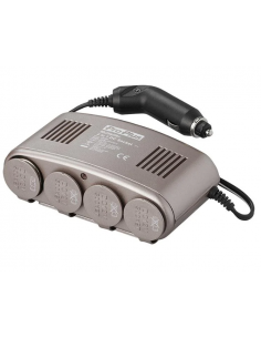 Enchufe mechero de 4 tomas a 12V con placa de montaje