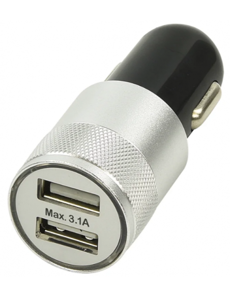 Cargador mechero con dos tomas a 12V/24V