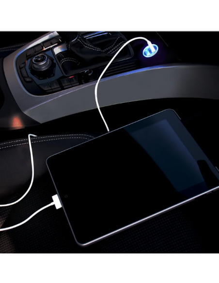 Cargador mechero con dos tomas a 12V/24V