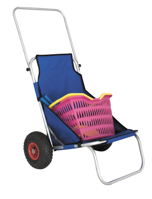 Carro con silla de playa plegable con ruedas