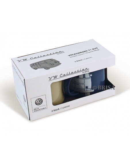 Tazas VW T1 azul y crema de metal esmaltado 500ml Tazas VW T1 azul y crema de metal esmaltado 500ml
