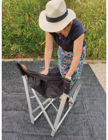 Silla de director plegable negra en aluminio XL Cuba