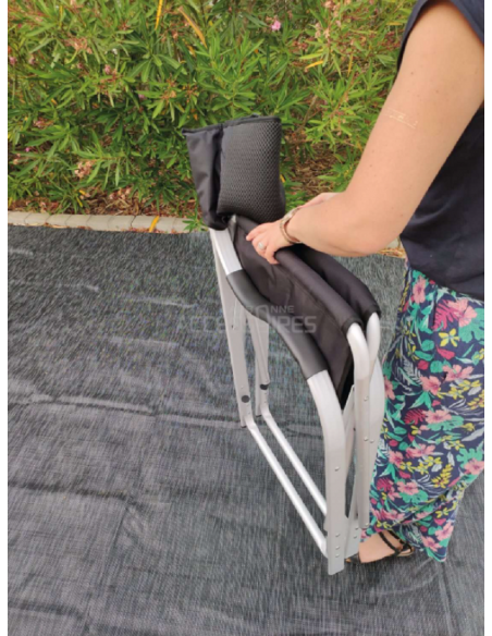 Silla de director plegable negra en aluminio XL Cuba