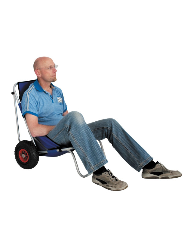 Chariot avec chaise de plage pliante à roulettes