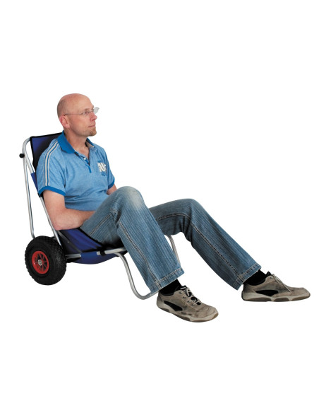 Chariot avec chaise de plage pliante à roulettes