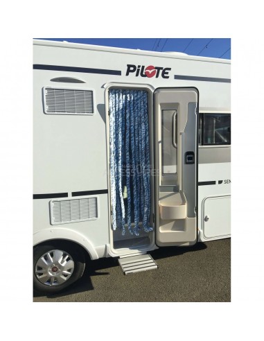 Chenille Vorhang 56x185 cm Grau Blau und Weiß gesprenkelt