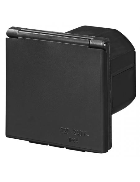 Toma exterior de 3 pines CEE 220V integrado de pared negro ProPlus Toma exterior de 3 pines CEE 220V integrado de pared negro ProPlus