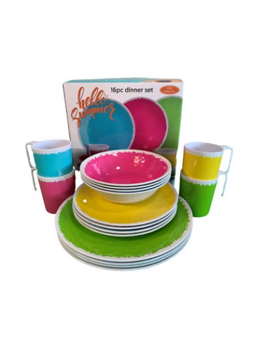 16 pezzi Flamifield Summer Melamine Vajilla