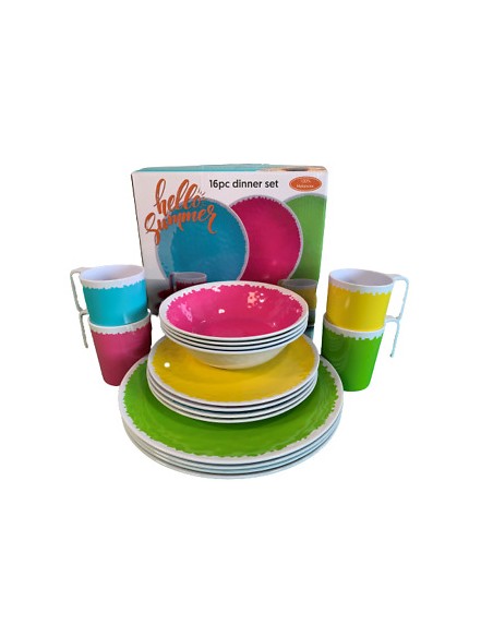 Vajilla de melamina de 16 piezas Flamifield Summer