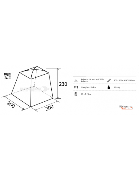 Chef II kitchen tent 200 x 200 cm Brunner