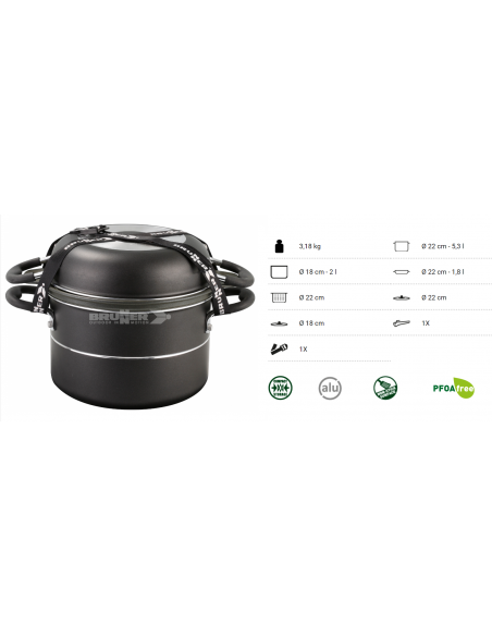 Pirate 7 +1 pot and pan battery Brunner