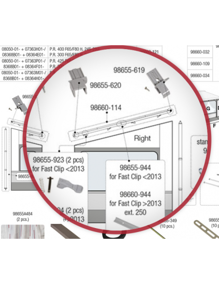 Soporte Derecho de Fast Clip en tapa frontal para Privacy Room
