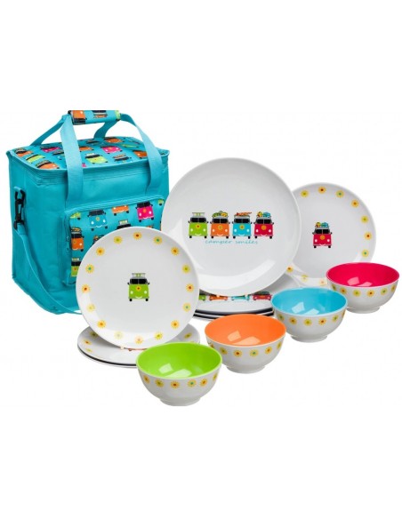 Thermotasche mit Geschirr Camper Smile 12 Einheiten.