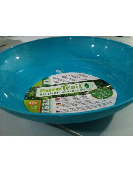 Plato hondo 23  biodegradable blanco( apto microondas)