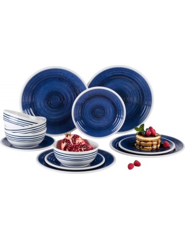 12 pezzi Flamifield Azure Melamine Vajilla