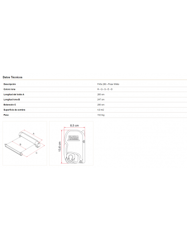 Toldo Fiamma F45 S Deep Black negro 2.60 cm