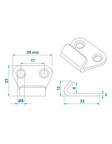 Multipurpose metal tension hook 10 uts.