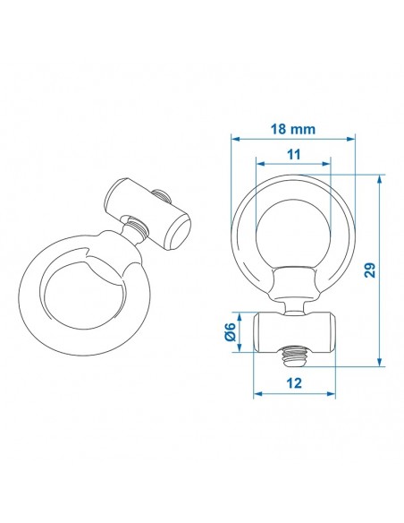 Tope de riel para voraus 6 - 8 mm