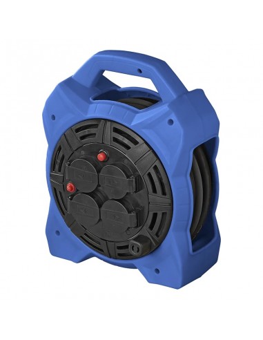 Carretel de cabo Schuko 4 vias 15M 3x1,5mm² com iluminação LED