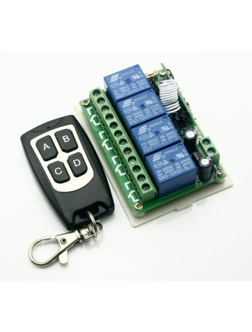 Receptor 4 canales con mando 12v