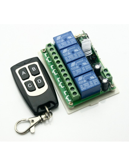 Receptor de 4 canais com controle de 12v Receptor de 4 canais com controle de 12v