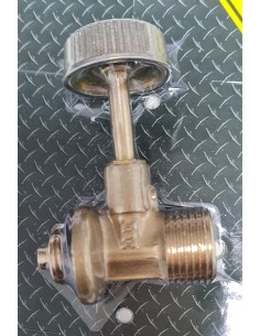Regulador o llave para botella azul con asa