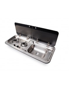 Fornello Carbest 2 fuochi con lavello destro