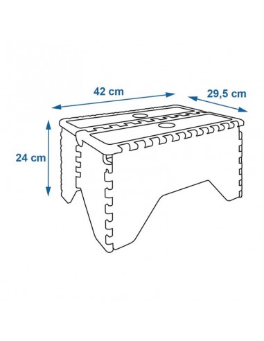 Non-slip folding step.