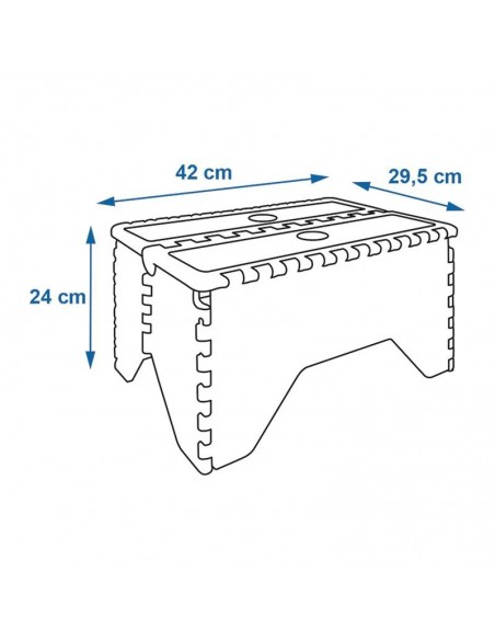 Non-slip folding step.