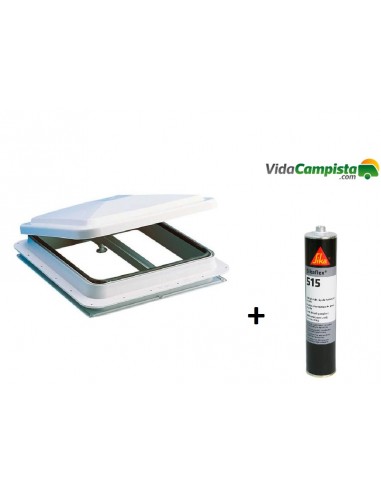Skylight Pack 40 x 40 TF 40 + multipurpose adhesive polymer sealant Sika 515 Gray