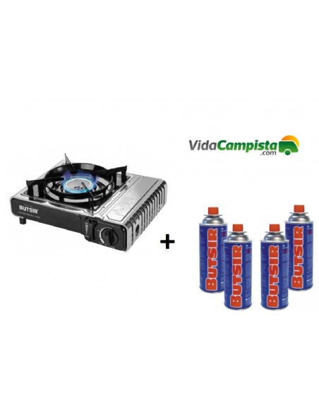 Pack Double Cuisinière Portable MS1000 + 4 cartouches Butsir