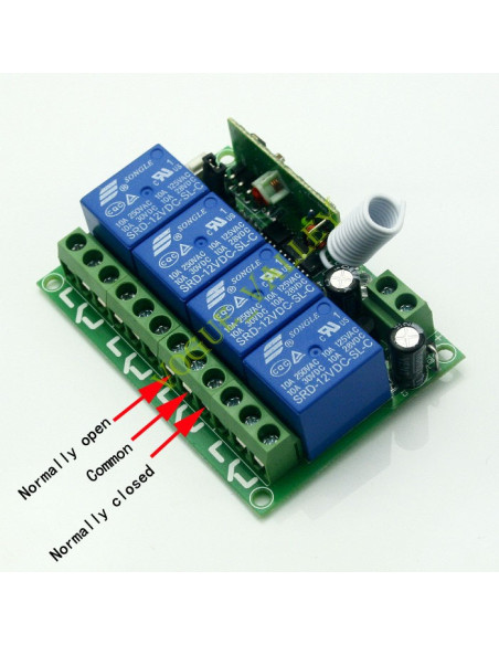 Receptor 4 canales con mando 12v